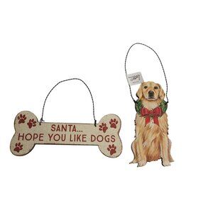 Christmas Ornament Golden Retriever Dog Puppy Santa Hope You Like Dogs Gift